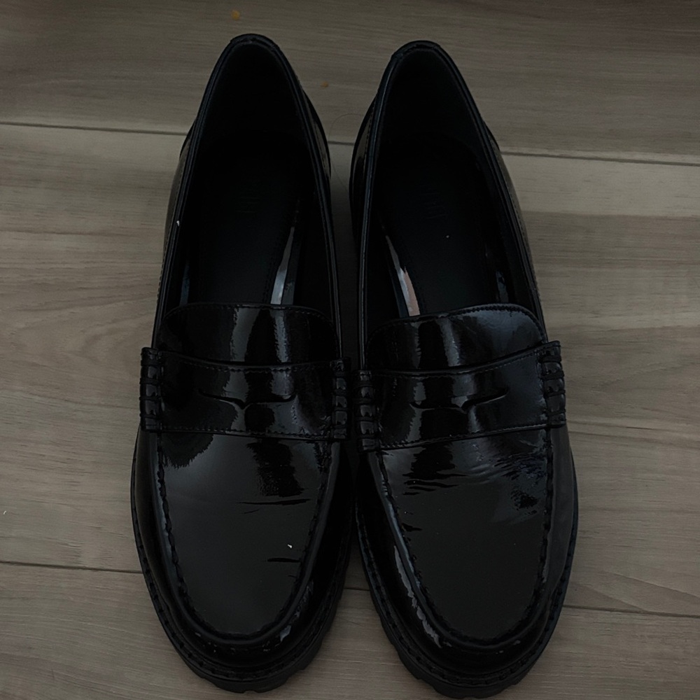 PAIGE Shiny Black Loafers